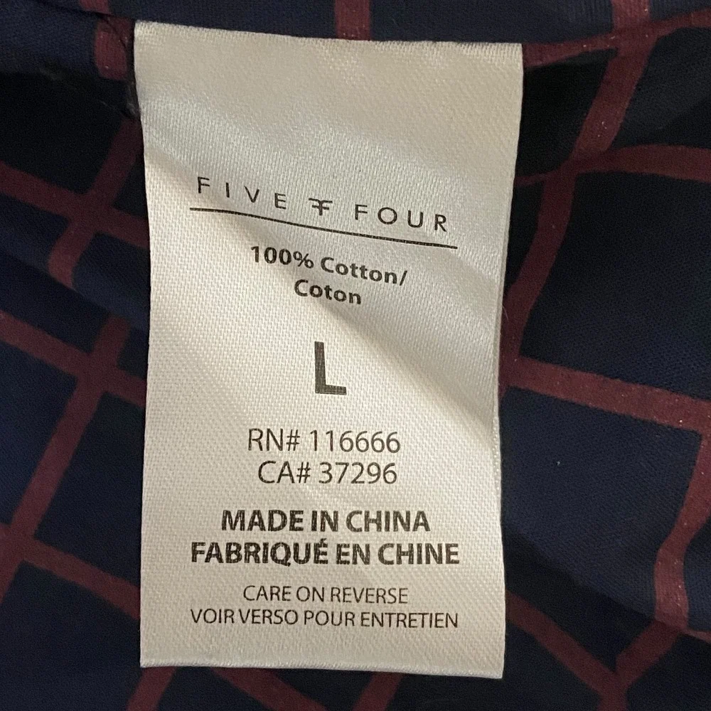 FIVEFOUR NWT Blaine Charcoal Gray Jacket Cotton Lightweight Coat Plaid‎ Lined L
